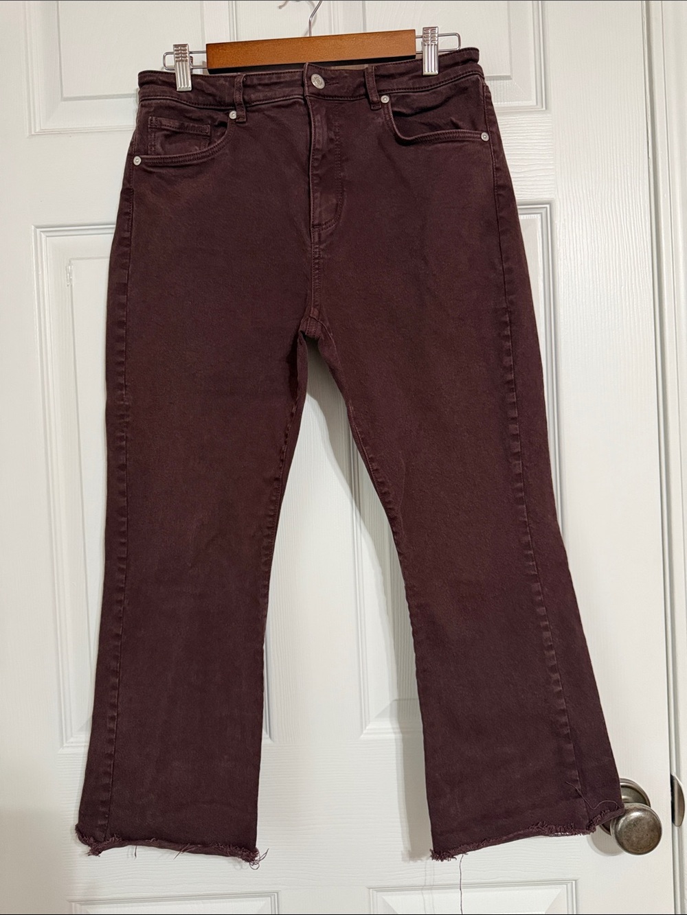 LOFT Burgundy Flare Jeans